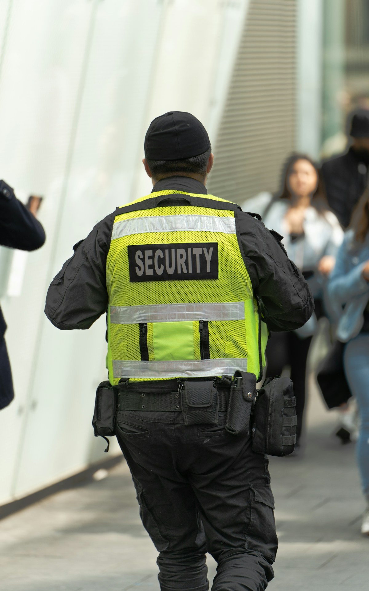 Professional security officer protecting an industrial facility